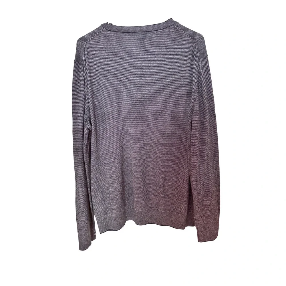Banana Republic Luxe Yarn Sweater XL Navy White Stripe Silk‎ Cashmere Blend